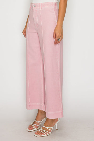 ARTEMIS VINTAGE TUMMY CONTROL ULTRA HIGH RISE PINTUCK CROP WIDE LEG JEANS