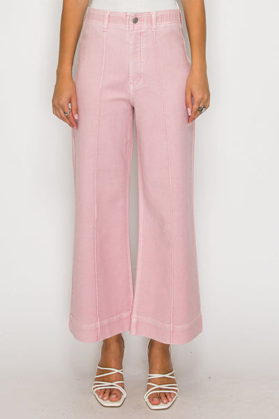 ARTEMIS VINTAGE TUMMY CONTROL ULTRA HIGH RISE PINTUCK CROP WIDE LEG JEANS
