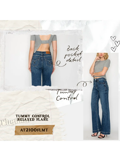 Josephine Tummy Control High Rise Relaxed Holly Flare Jeans by Artemis Vintage – product view 10
