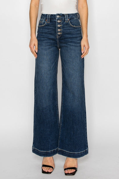 Women’s Tummy Control 90’s Vintage Stretch Wide Leg Jeans