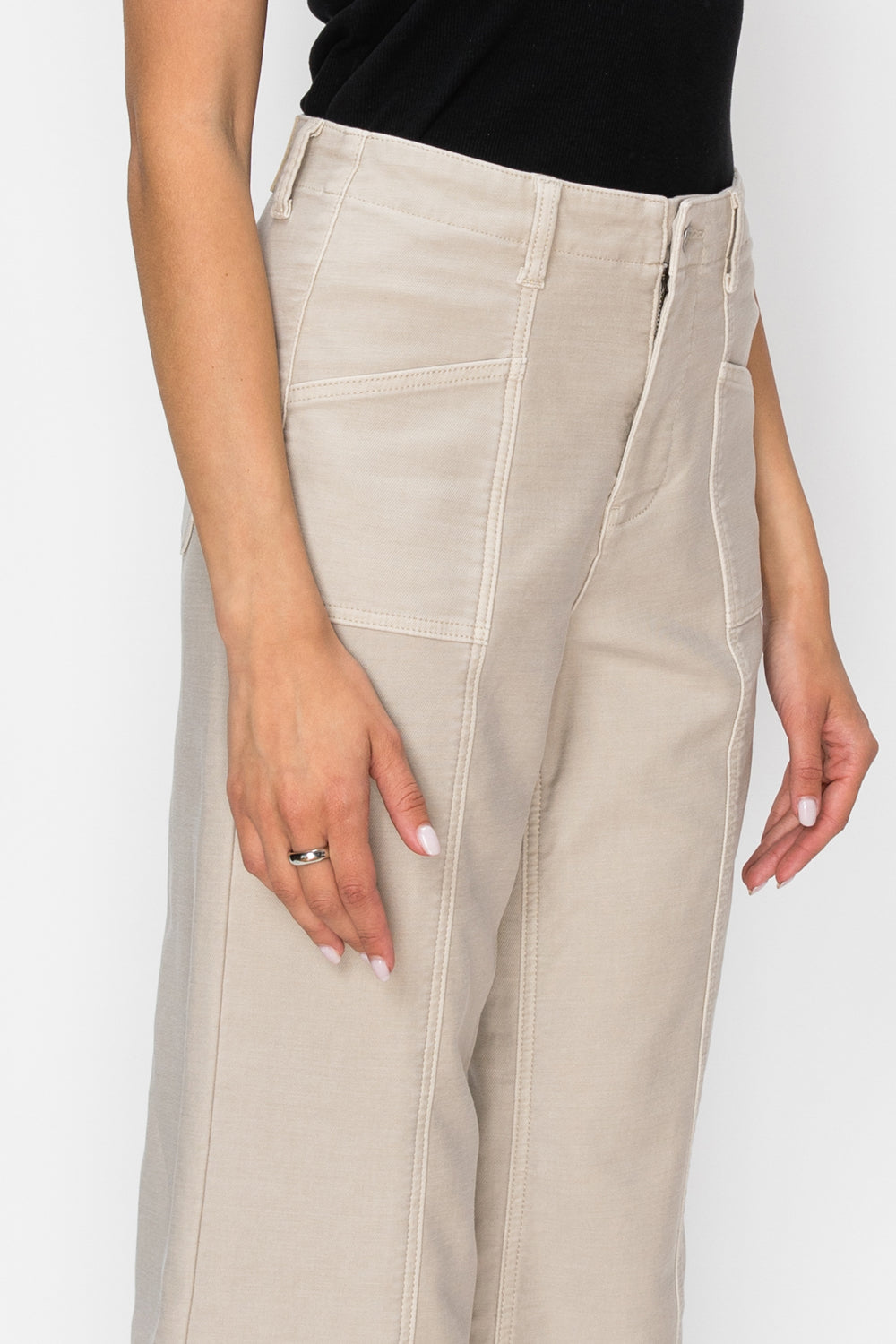 High Rise Slim Crop Palazzo Jeans