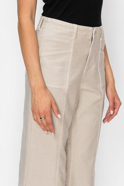 High Rise Slim Crop Palazzo Jeans