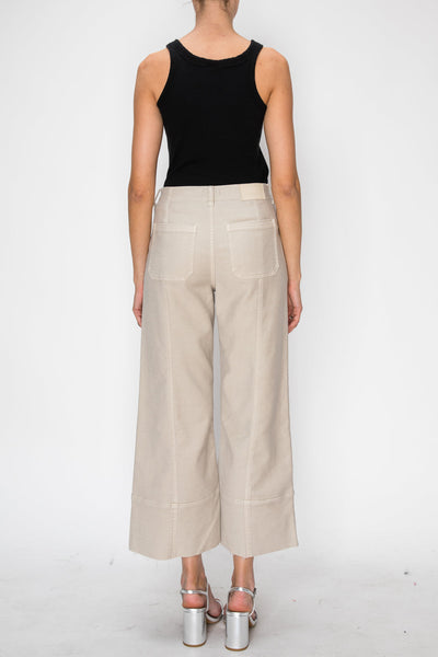 High Rise Slim Crop Palazzo Jeans