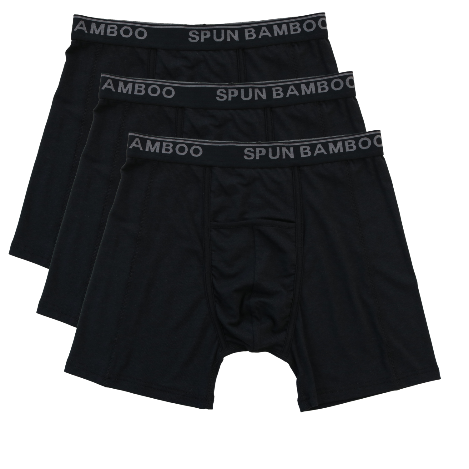 Premium Bamboo Boxer Briefs – Men’s Black 3-Pack