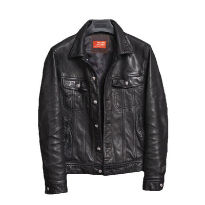 Brix Men's Leather Jacket Sheepskin Coat by Inland Leather Co – product view 3