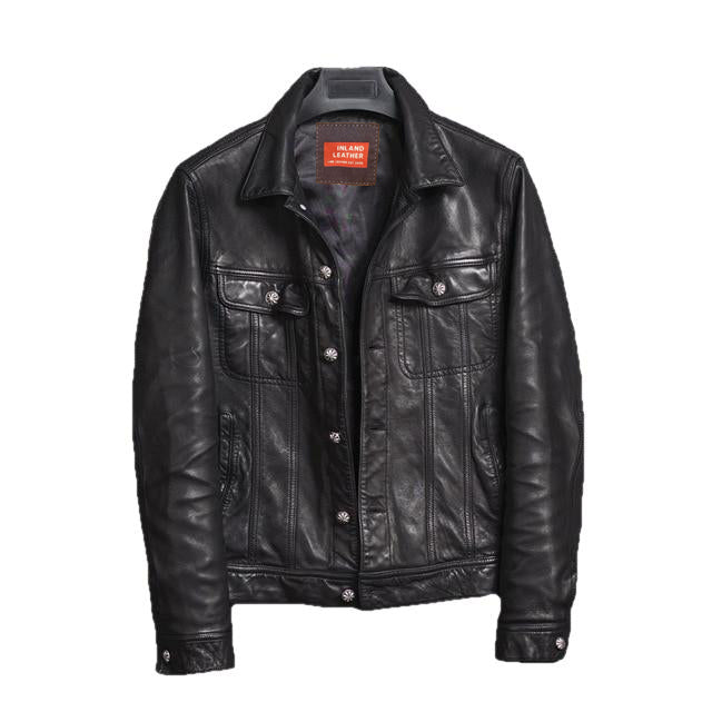 Brix Men's Leather Jacket Sheepskin Coat by Inland Leather Co – product view 3