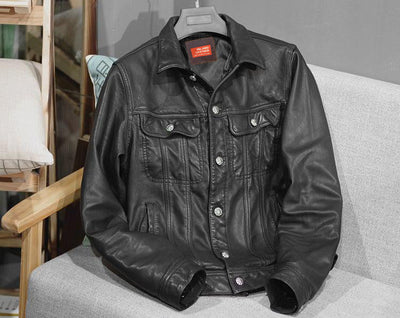 Brix Men's Leather Jacket Sheepskin Coat by Inland Leather Co – product view 4