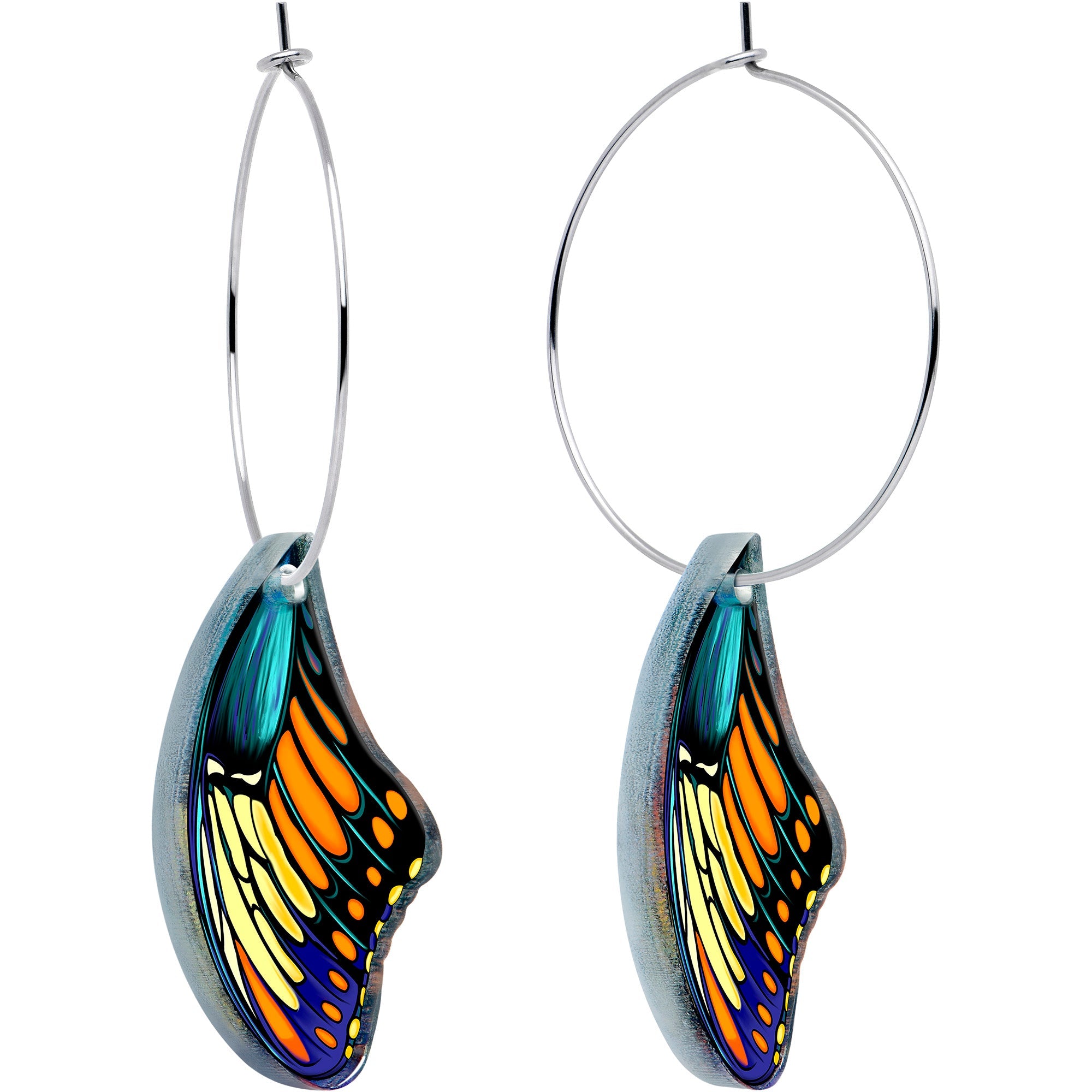Butterfly Wing Hoop Earrings – Onyx O