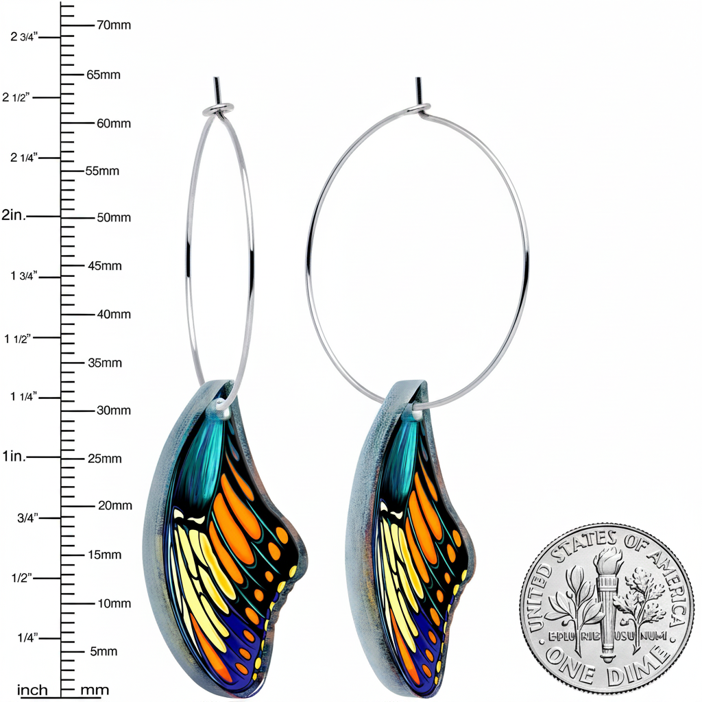 Butterfly Wing Hoop Earrings – Onyx O