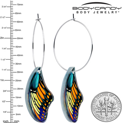 Boucles d'oreilles créoles Ailes de papillon par Onyx O