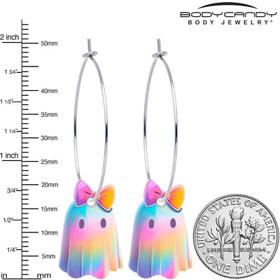 Boucles d'oreilles créoles fille fantôme iridescent par Onyx O