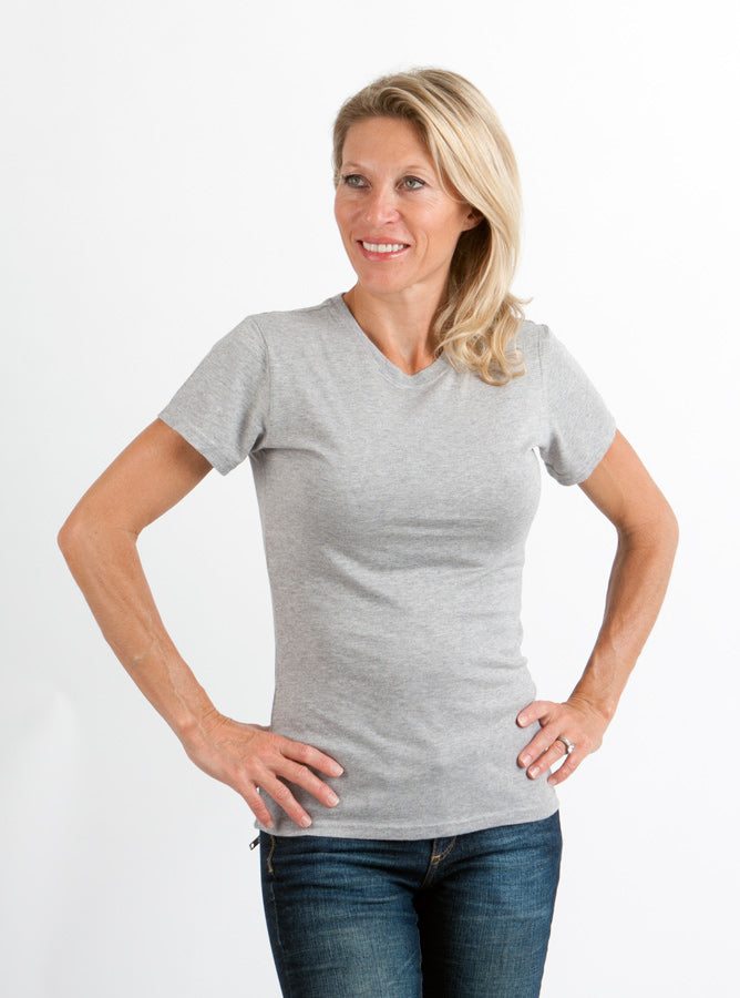 Spun Bamboo Women's Bamboo/Cotton Short Sleeve Crew Neck T-Shirt - Heather Grey by Spun Bamboo – primary product view