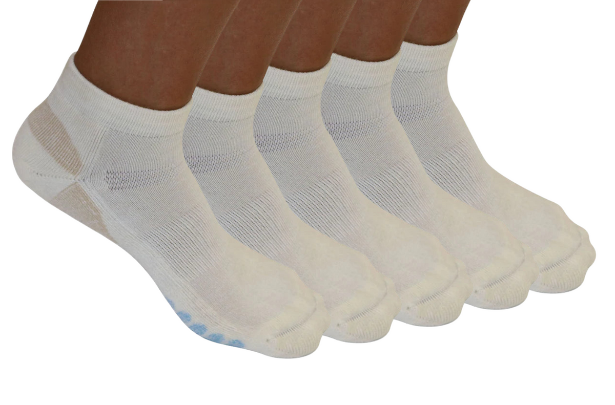 High Performance Anklet Bamboo Viscose Socks – Natural with Blue Padding, 5-Pack by Spun Bamboo – primary product view