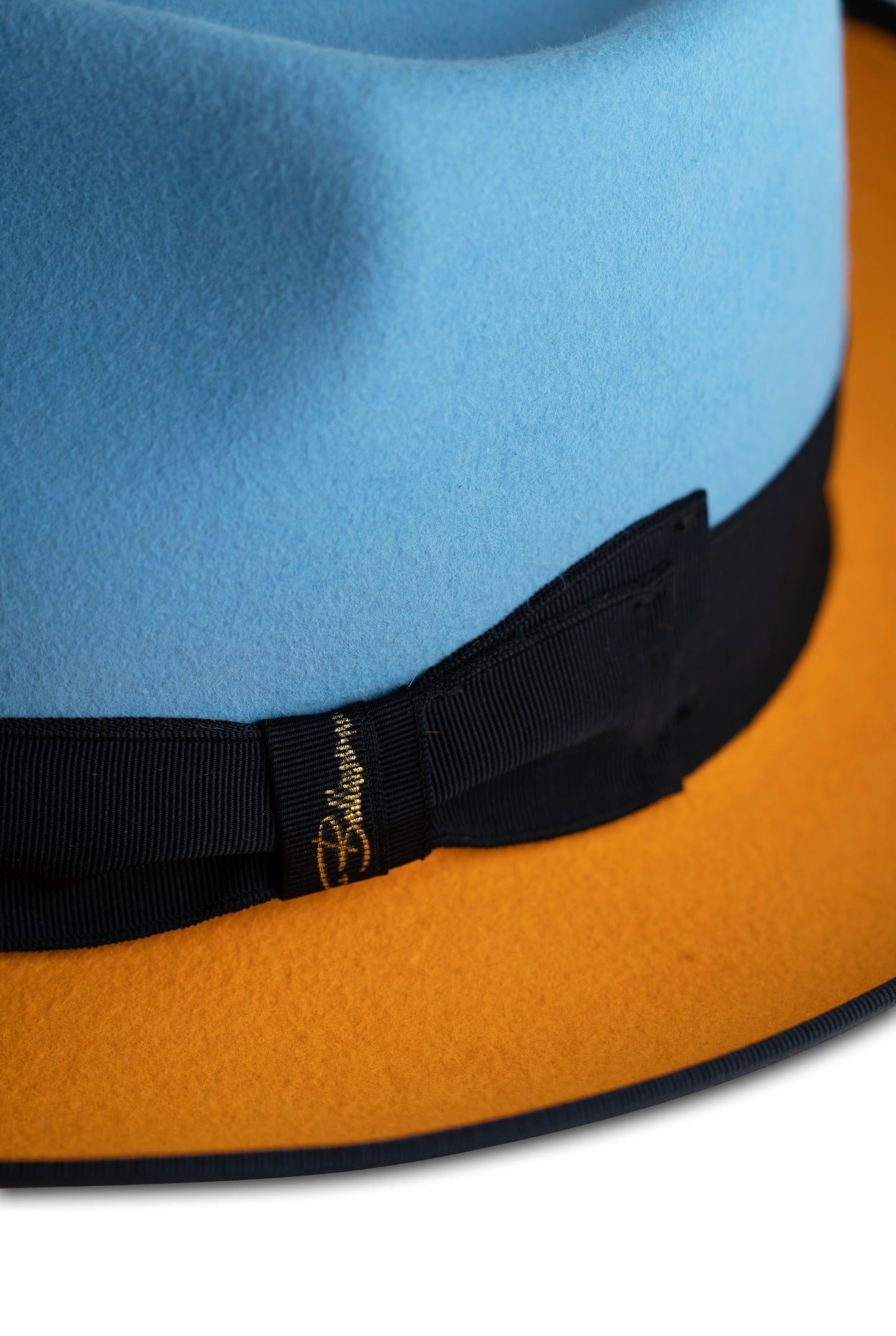 The Fox Fedora – Powder Blue / Sunset Orange Two-Tone