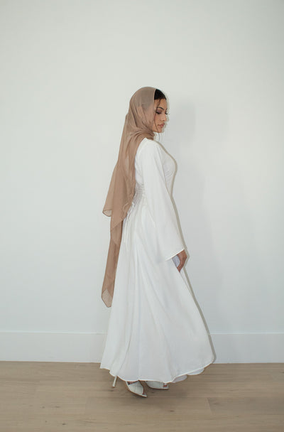 Aidah Tie Back Dress - White