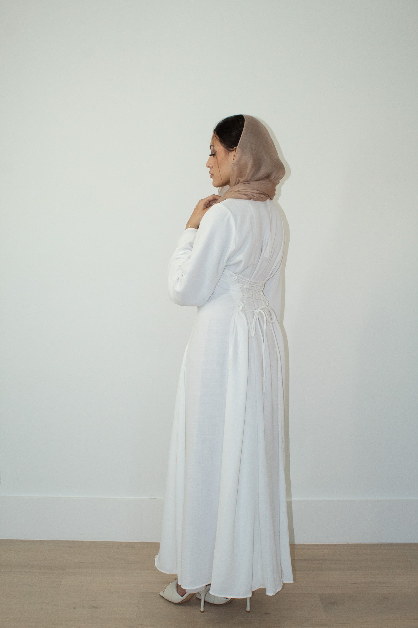 Aidah Tie Back Dress - White