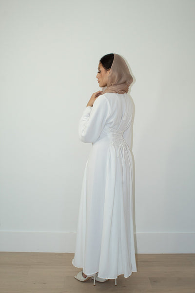 Aidah Tie Back Dress - White