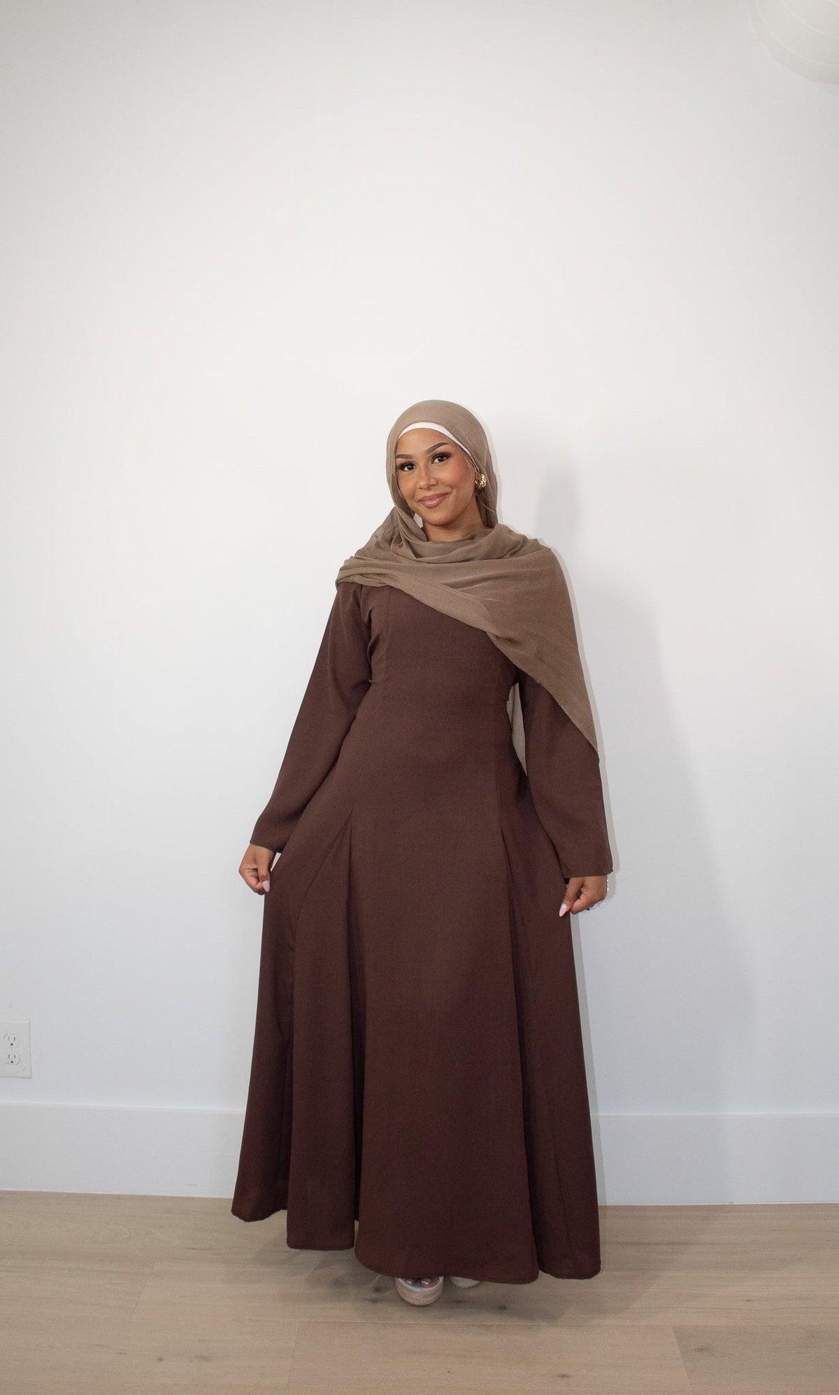 Robe Aidah à nouer au dos - Marron