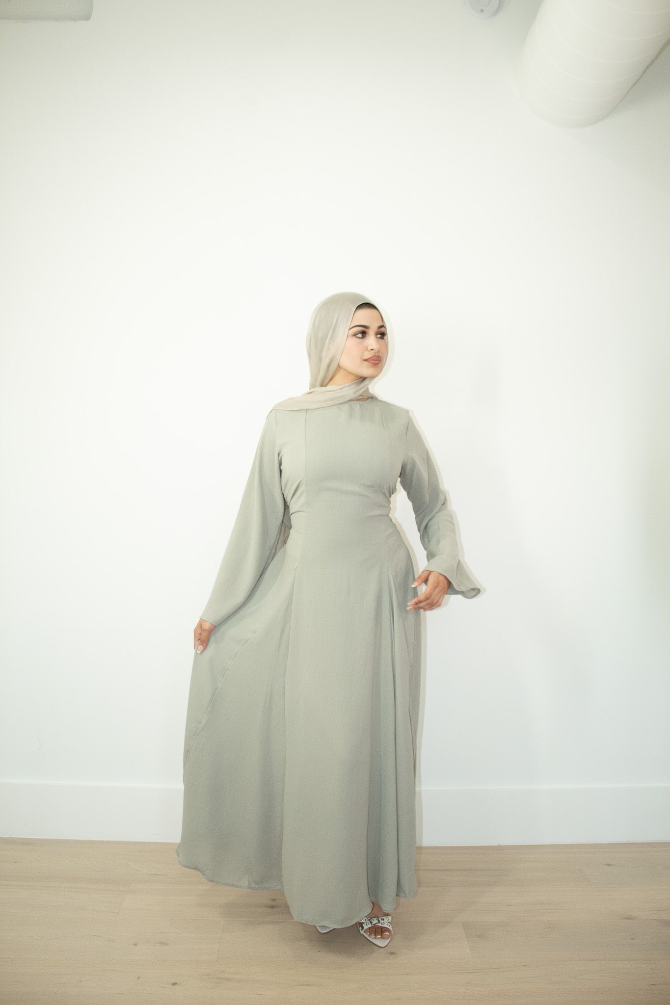 Aidah Tie Back Dress - Sage