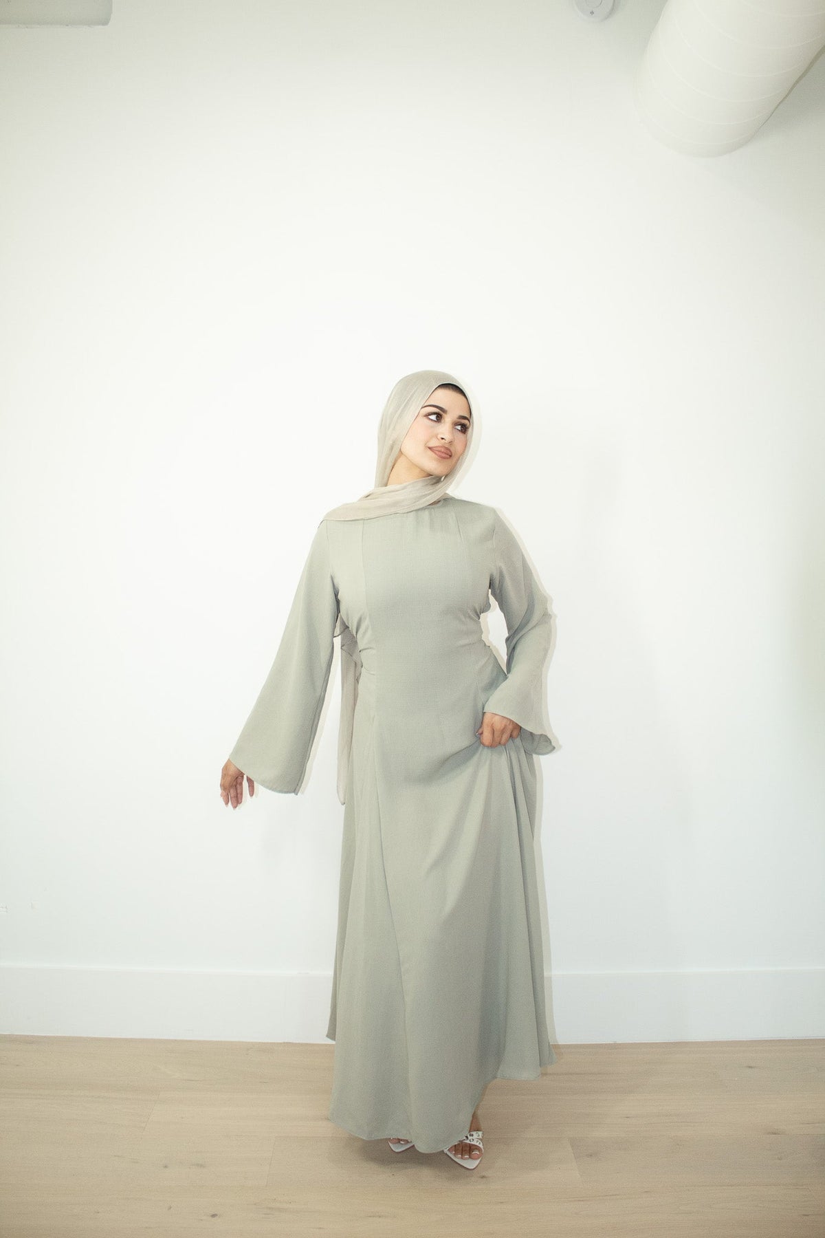 Aidah Tie Back Dress - Sage