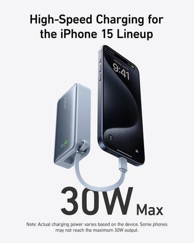 Batterie externe Anker Nano (30W, câble USB-C intégré)
