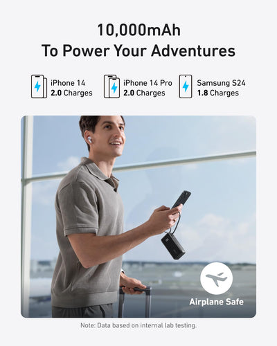 Batterie externe Anker (10K, Fusion, Câble intégré)