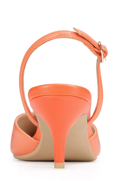 MIA Apricot Pointed-Toe Slingback Pumps