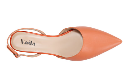 MIA Apricot Pointed-Toe Slingback Pumps