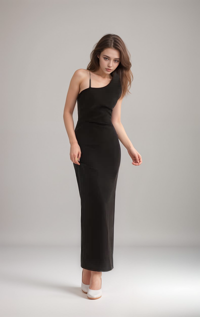 SelenaHuanStudio Asymmetrical Satin Cutout Prom Dress, product view 4.