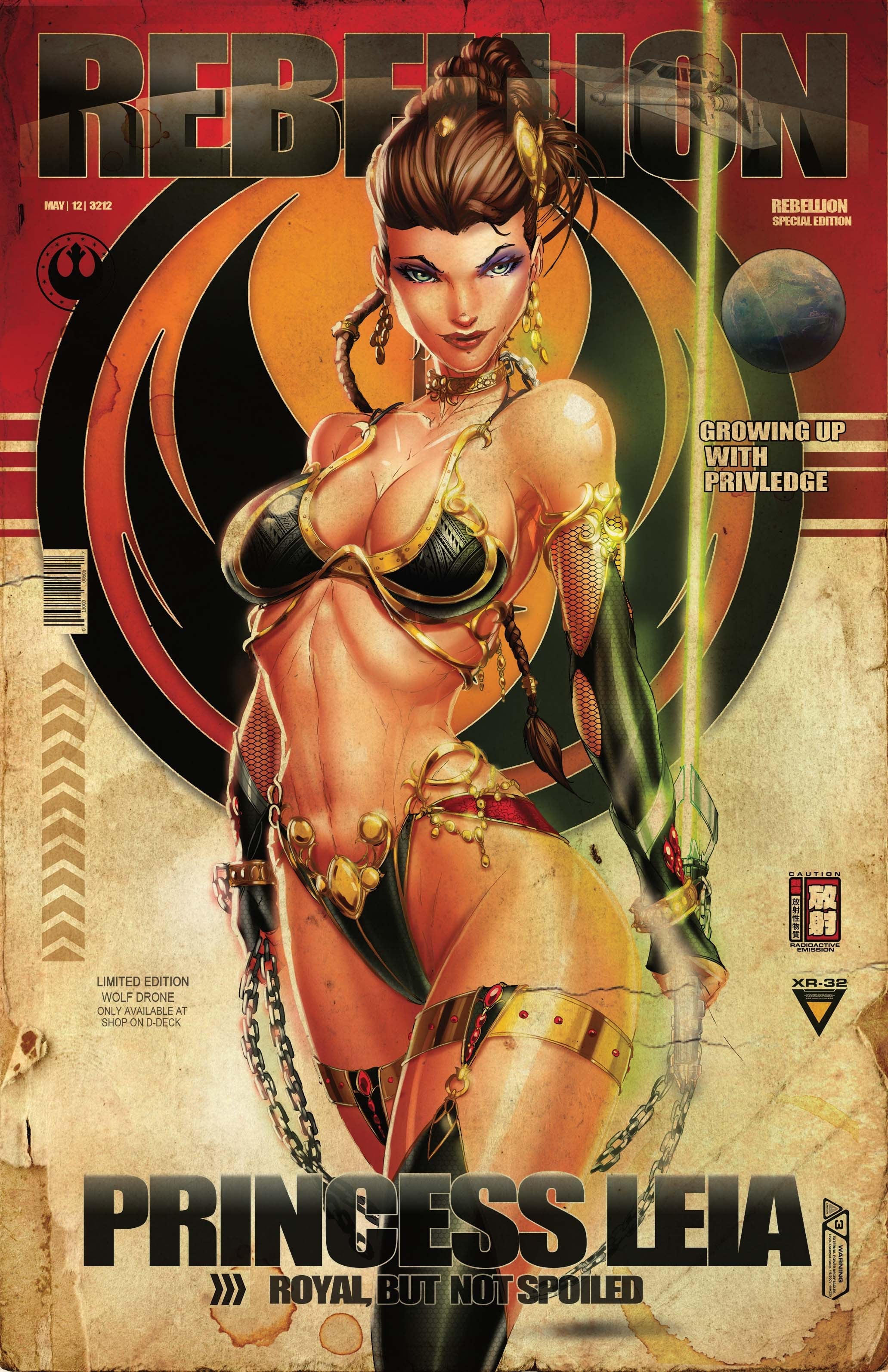 Jamie Tyndall Retro Galactic Princess Rebellion Chained variant cover printed on Devil’s Deviants #3 and limited to 100 copies.