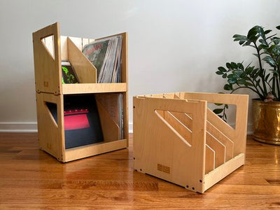 Caja de Almacenamiento de Discos de Vinilo
