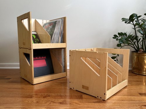 Caja de Almacenamiento de Discos de Vinilo