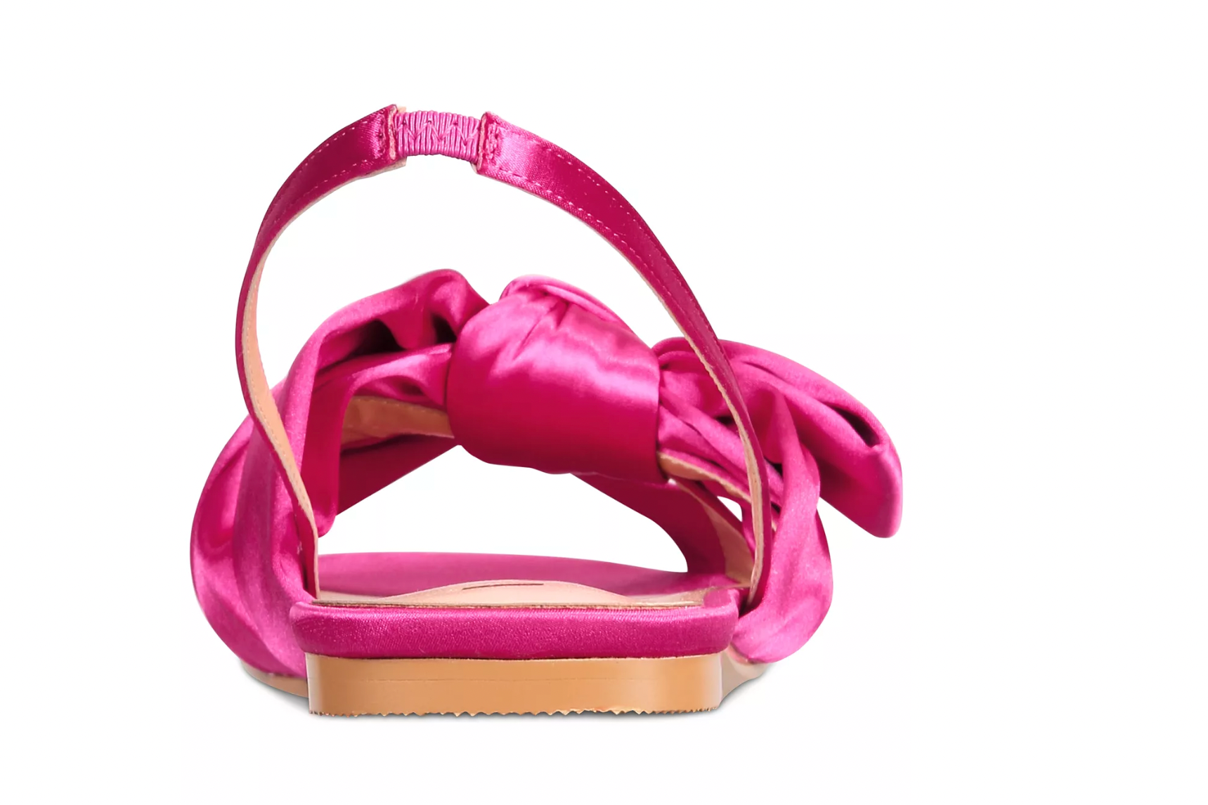 Sandalias LILA fucsia de satén con detalle de lazo