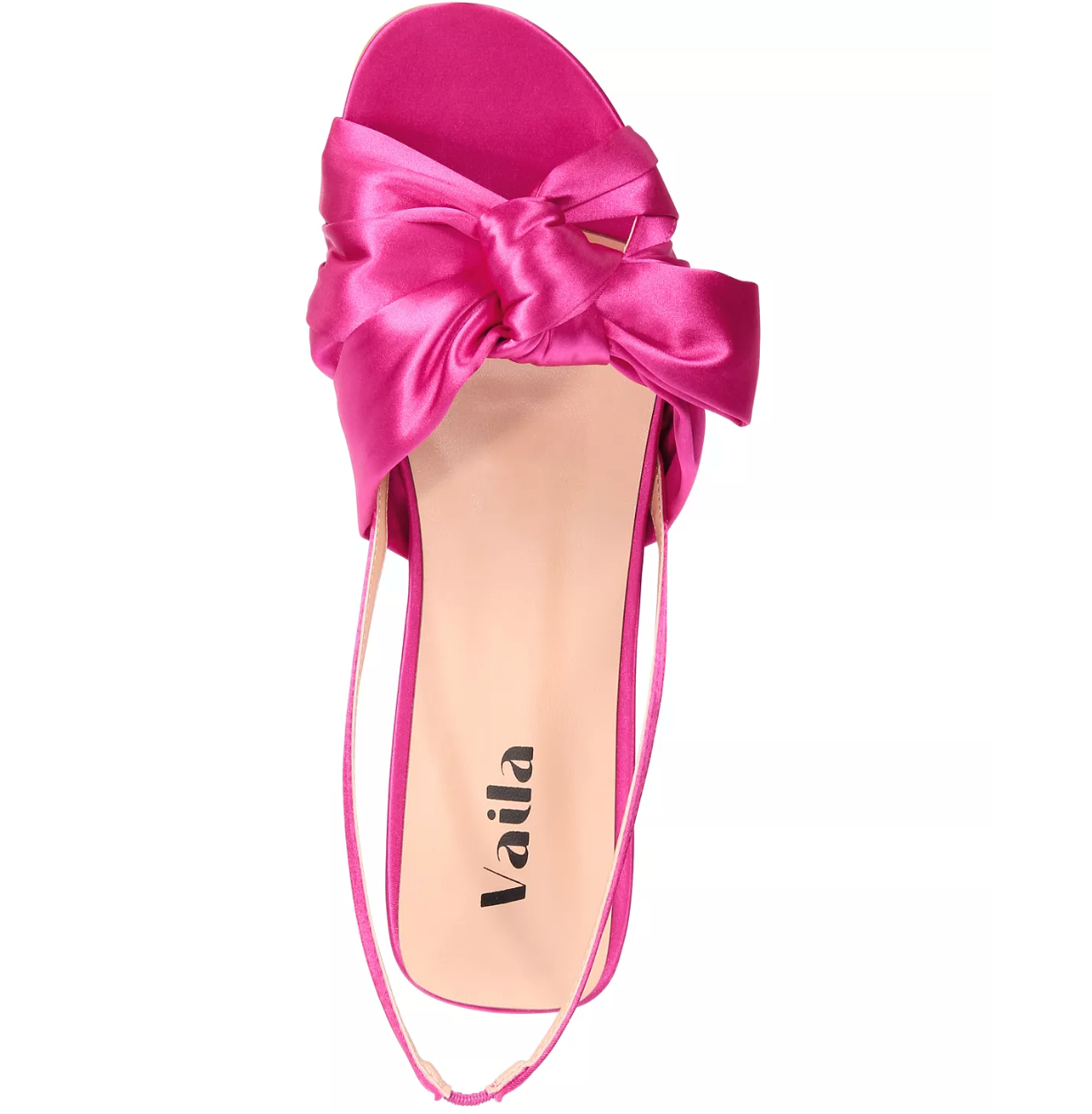 Sandalias LILA fucsia de satén con detalle de lazo