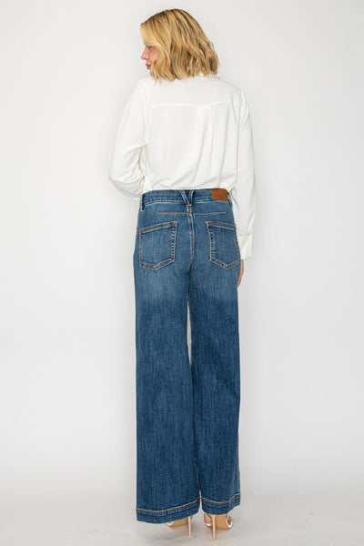 Jeans palazzo de tiro alto Genevieve Relaxed