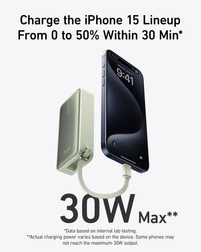 Batterie externe Anker Nano (30W, câble USB-C intégré)