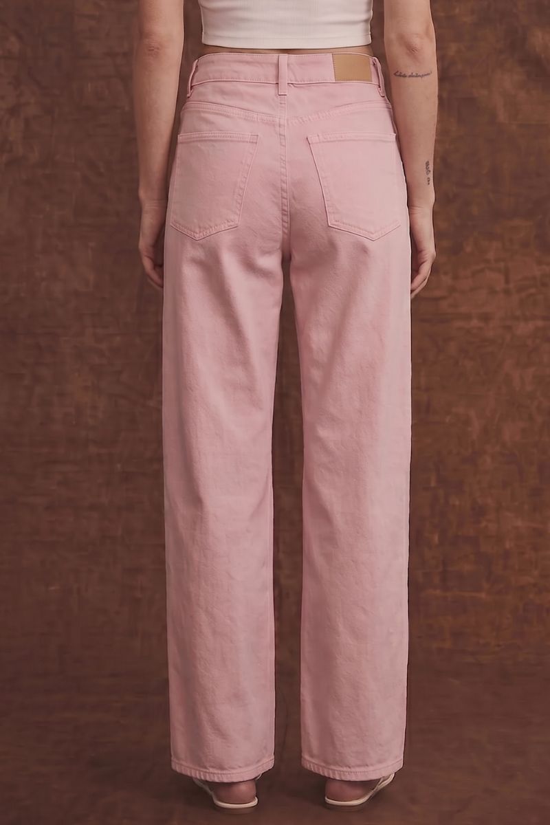 Artemis Vintage Serafina high-rise pink barrel-leg jeans with a sculptural shape and cuffed cropped hem.