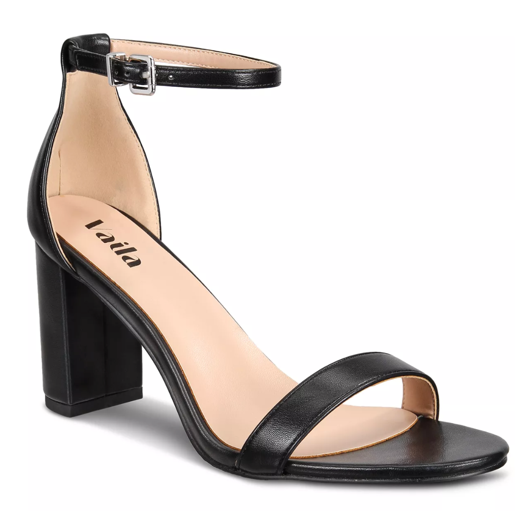 Sandalias ZOE negras con tacón en bloque