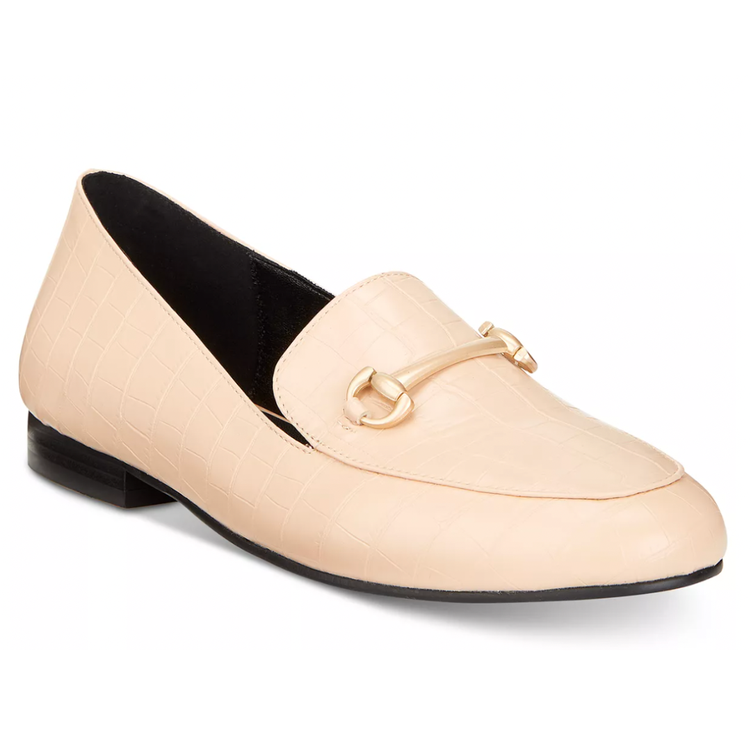 REESE Cream Crocodile-Embossed Loafers