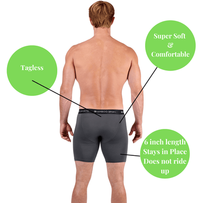 Men's Bamboo Sports Boxer Briefs - 4 Pack