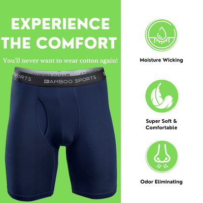 Men's Bamboo Sports Boxer Briefs - 4 Pack