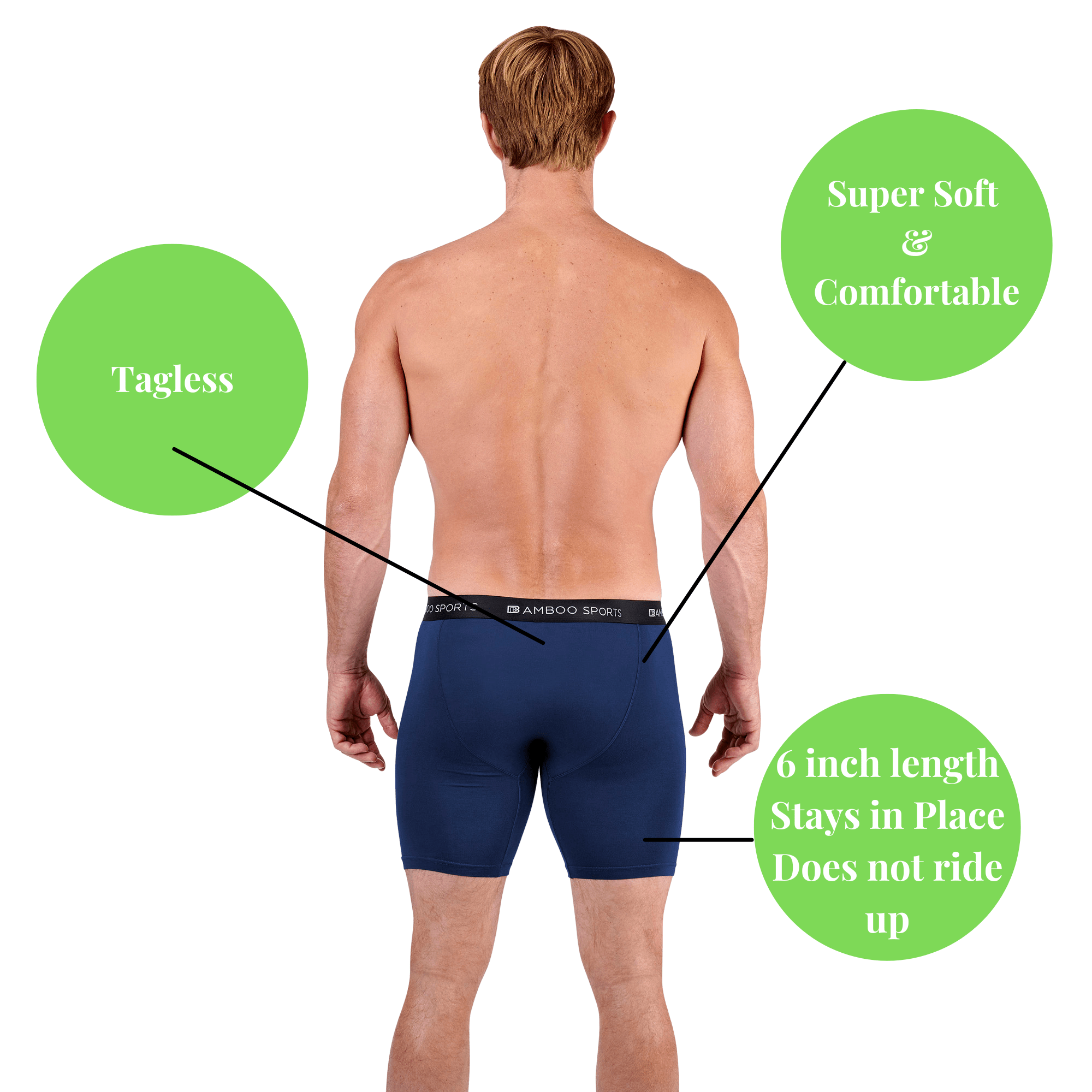 Men's Bamboo Sports Boxer Briefs - 4 Pack