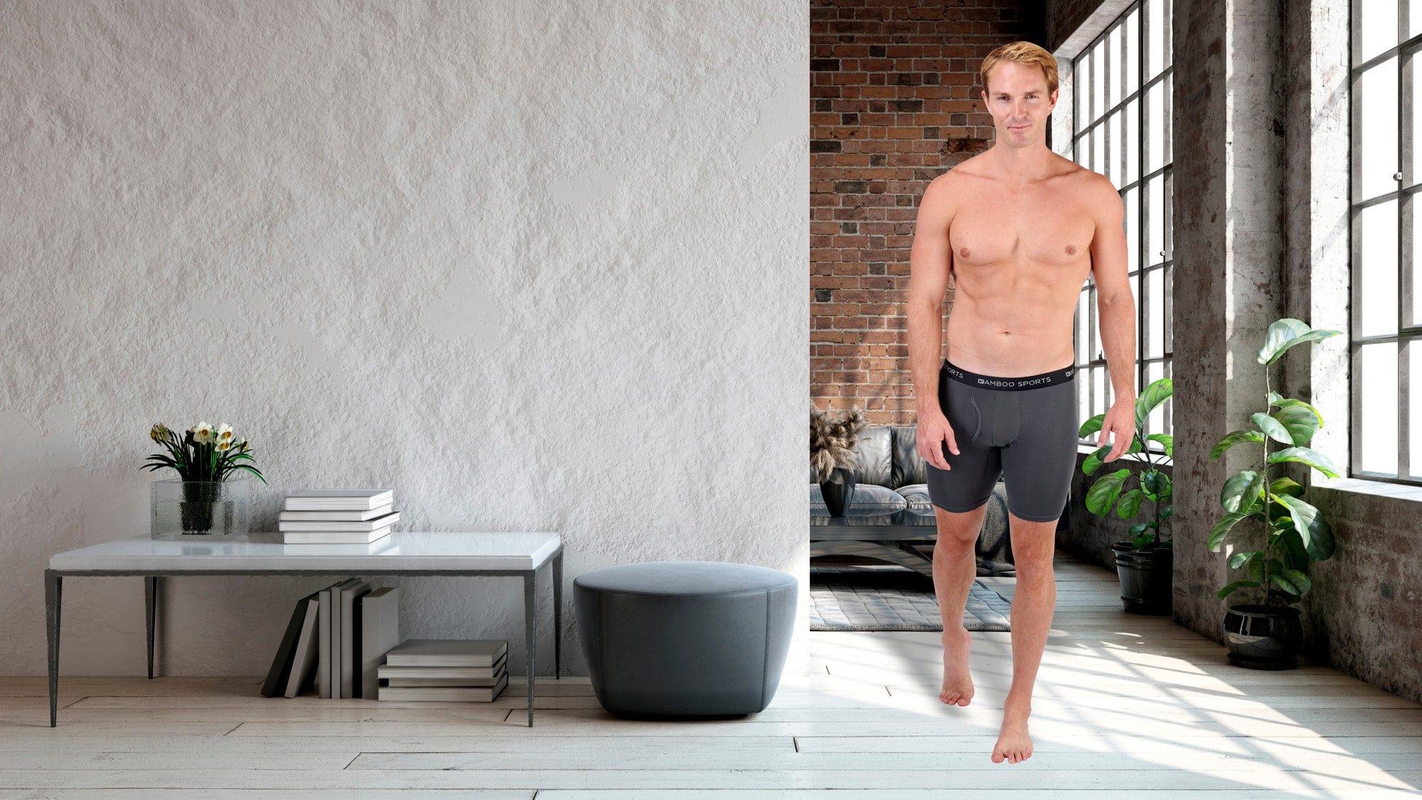 Men's Bamboo Sports Boxer Briefs - 4 Pack