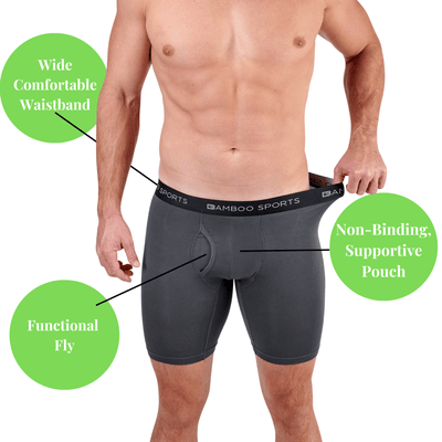 Men's Bamboo Sports Boxer Briefs - 4 Pack