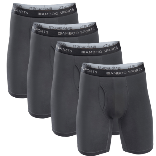 Men's Bamboo Sports Boxer Briefs - 4 Pack