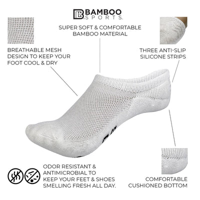 Invisible No Show Bamboo Rayon Socks