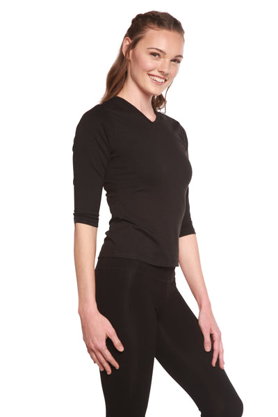 Clearance Women's Bamboo Viscose/Cotton V-Necks 3/4 Sleeve T-Shirt by Spun Bamboo – product view 3