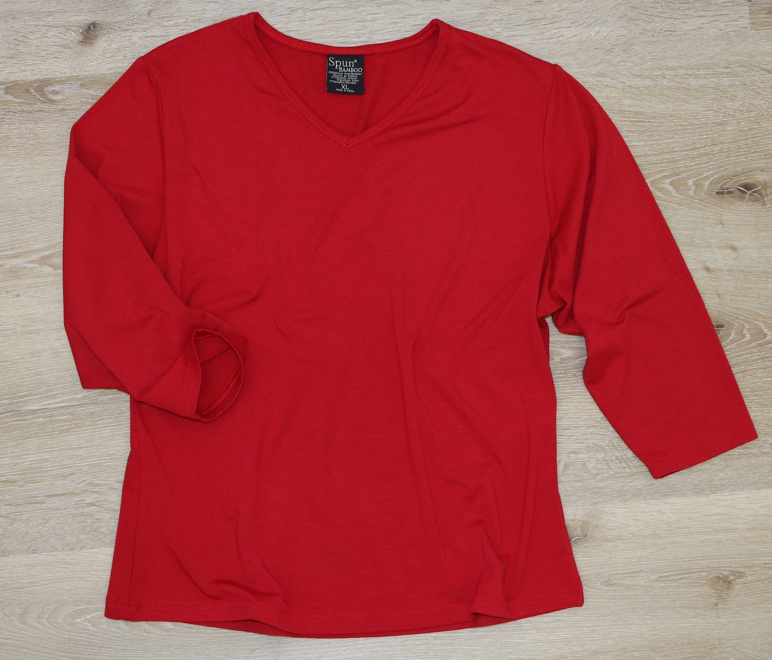 Clearance Women's Bamboo Viscose/Cotton V-Necks 3/4 Sleeve T-Shirt by Spun Bamboo – product view 6