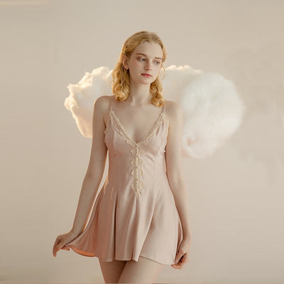 SelenaHuanStudio Lace-Hem Silky Bridal Lingerie Set, product view 9.