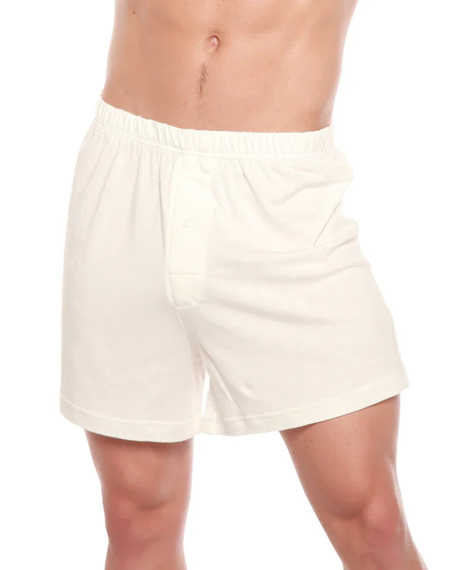 Men’s Bamboo Boxer Shorts – Soft, Breathable Cream 5-Pack